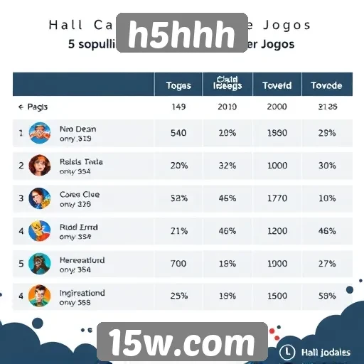 Análise da popularidade dos jogos no site h5hhh